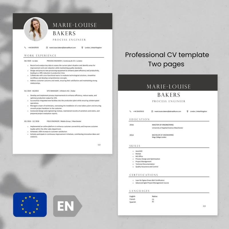 cv cover letter european format