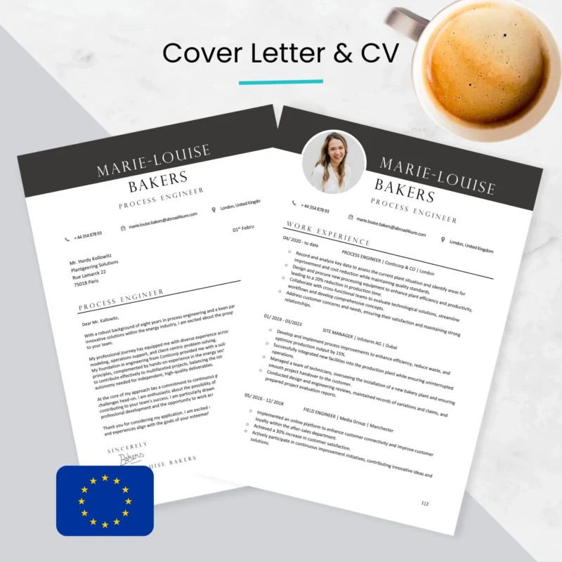 cv and cover letter european format